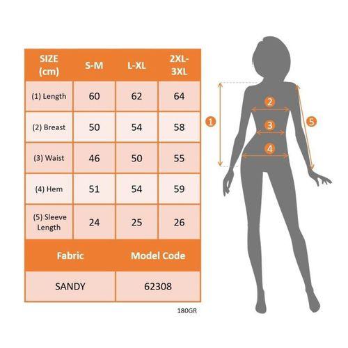Kadın Kısa Kollu V Yakalı önden şerit Detaylı Sandy Bluz