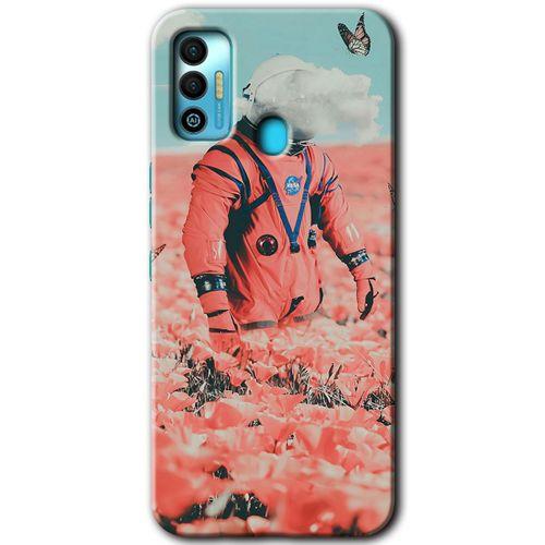 Potkal Hediye Fabrikası Tecno Spark 7T Kılıf HD Desen Baskılı Arka Kapak - Uzay Bahçesi