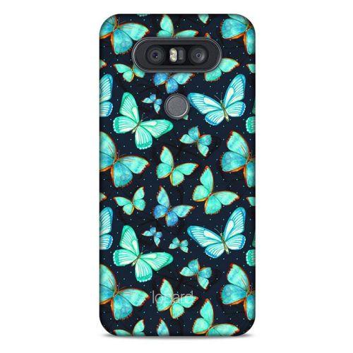 LG K41S - K51S Kılıf Kelebek Etkisi (12) Koruyucu Silikon Beyaz Mavi