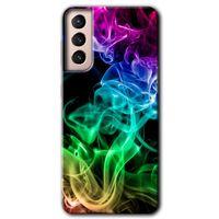 Galaxy S21 Kılıf HD Desen Baskılı Arka Kapak - Smoke Colorful