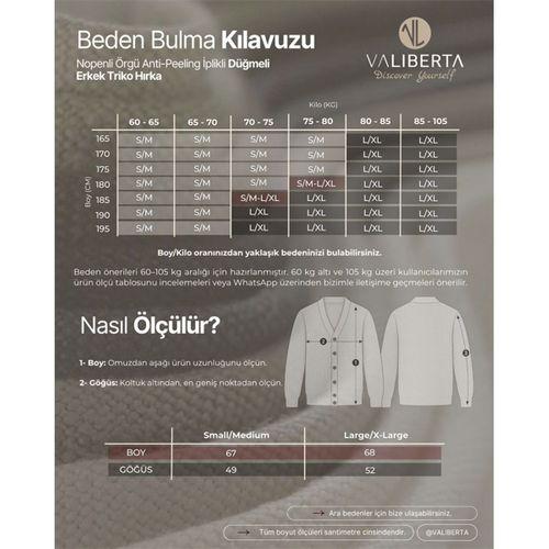 Nopenli Örgü Anti-Peeling İplikli Düğmeli Erkek Triko Hırka - Füme