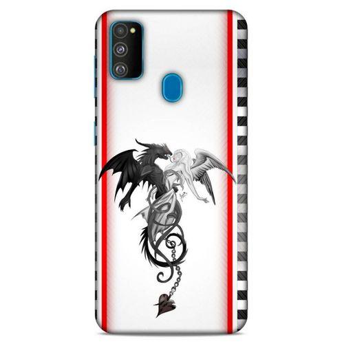 Lopard Samsung Galaxy M30s Uyumlu Kılıf Tattoo's (49) Ultra Silikon Kılıf Dragon Love