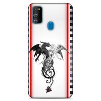 Lopard Samsung Galaxy M30s Uyumlu Kılıf Tattoo's (49) Ultra Silikon Kılıf Dragon Love