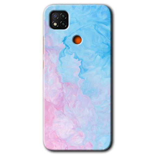 MRCİLETİSİM Xiaomi Redmi 9c Kılıf Baskılı Kapak - Blue Art + 5D Tam Kaplayan Cam