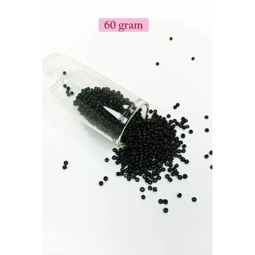 Dökme Cam Kum Boncuk (11/0) 2 mm - 60 Gram -  Siyah - BNC045
