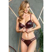 Deri Görünümlü Balenli Destekli Dolgulu Askıları Çıkabilen Ortası Fermuarlı Büstiyer Sütyen Ve Slip Takım