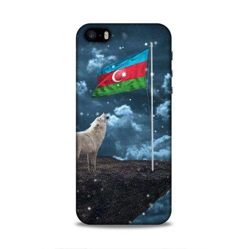 Apple iPhone SE Uyumlu Kılıf Azarbaijan (25) Antişok Kapak Kurt Bayrak