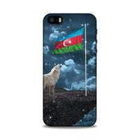 Apple iPhone SE Uyumlu Kılıf Azarbaijan (25) Antişok Kapak Kurt Bayrak