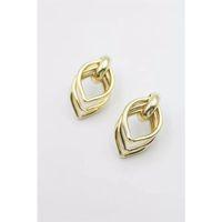 Metal Halka Küpe - Altın