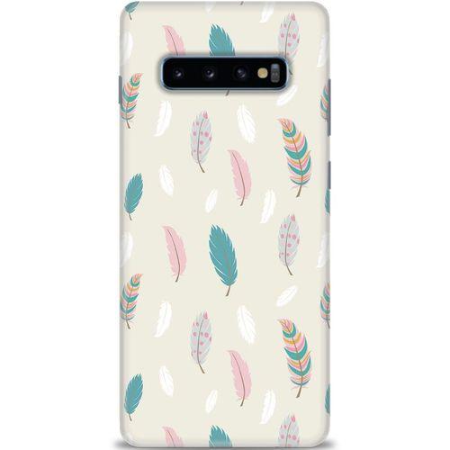 Samsung Galaxy S10 Plus Kılıf HD Baskılı Kılıf - Tüyler + Tam Ekran Koruyucu