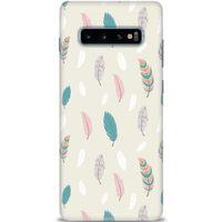 Samsung Galaxy S10 Plus Kılıf HD Baskılı Kılıf - Tüyler + Tam Ekran Koruyucu