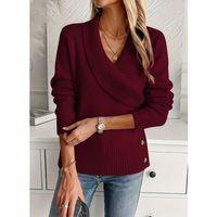 Kadın Uzun Kollu Yakalı Yandan Düğmeli Triko Bluz