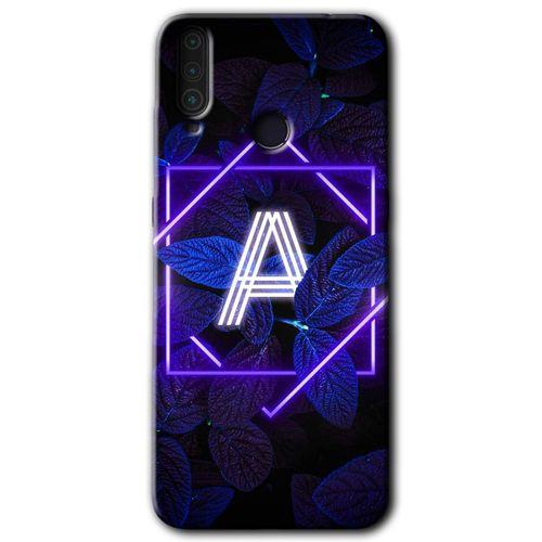 MRCİLETİSİM General Mobile GM 10 Kılıf HD Desen Baskılı Arka Kapak + Temperli Cam - Dark Neon Yaprak A Harfi