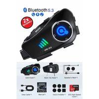 Q28 2x 2 Eşleşmeli Motosiklet Kask Bluetooth Kulaklık 1080p Kamera Su Geçirmez Intercom