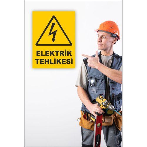 karbonsoft İş Güvenliği Uyarı Levhası Elektrik Tehlikesi