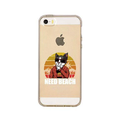 iPhone 5 Need Beach Desenli Premium Şeffaf Silikon Kılıf