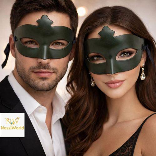 Yeşil Gizemli Masquerade Maskesi