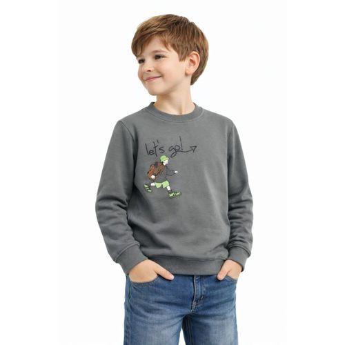 Erkek Çocuk Önü Arkası Baskılı Sweatshirt BGL-ST05243