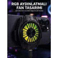 Rgb Fan Aydınlatmalı Sessiz Çalışan Telefon Soğutucu