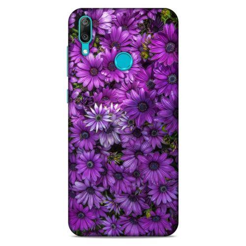 Huawei Y7 Prime 2019 Uyumlu Kılıf Mor Delisi (39) Liquid Crystal Kılıf Çiçekler