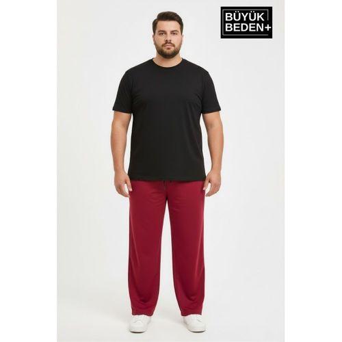 Erkek Büyük Beden Rahat Kalıp Paça Reçmeli İnce Eşofman Altı SPR26BEA952