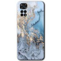 MRCİLETİSİM Xiaomi Redmi Note 11 Pro 5G Kılıf HD Desen Baskılı Arka Kapak+Temperli Cam - Eski Mermer