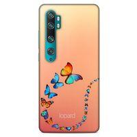 Xiaomi Mi Note 10 Kılıf Kelebek Etkisi (47) Crystal Flex Kılıf Fuşya Sarı