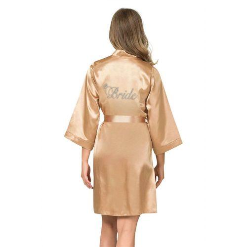 Gold Kısa Saten Bride Sabahlık
