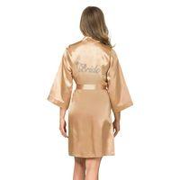 Gold Kısa Saten Bride Sabahlık