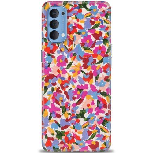 Oppo Reno 4 Kılıf HD Baskılı Kılıf - Renkli Baskı + Tam Ekran Koruyucu