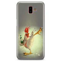Samsung Galaxy J6 Plus Kılıf Çılgın Tavuk Arka Kapak Koruma Desenli Full Koruyucu