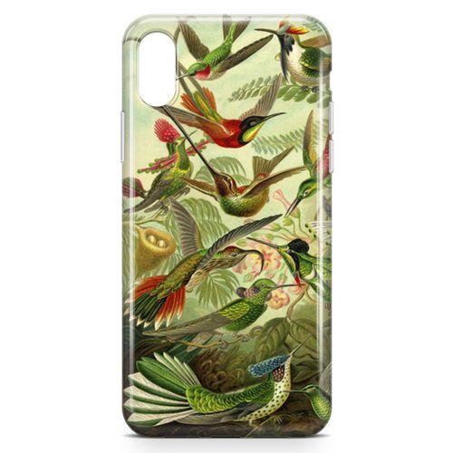 Apple iPhone XS Max Kılıf Suluboya Trochilus Arka Kapak Koruma Desenli Full Koruyucu