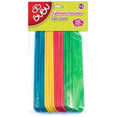 BU-BU RENKLİ EĞLENCELİ ÇUBUKLAR ( 15 * 1,8 cm) 40'lı UZUN (AKTİVİTE ÇUBUĞU)