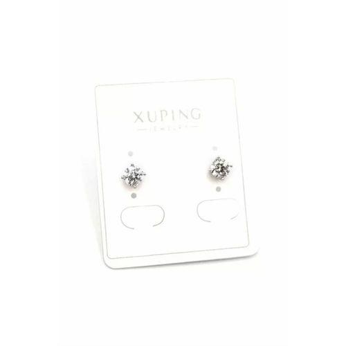 Orta Boy Tek Taş Küpe - Gümüş