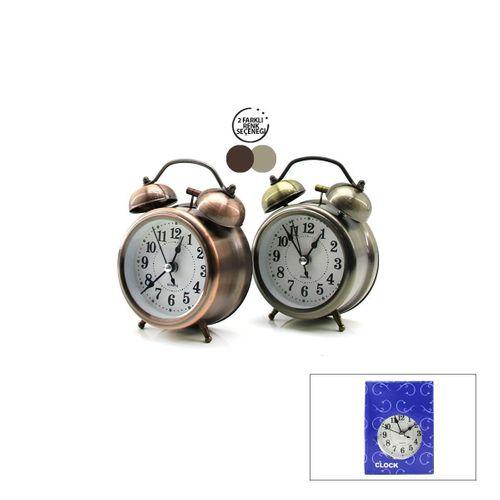 Metal Masa Çalar Saat - Pilli Işıklı 8 cm