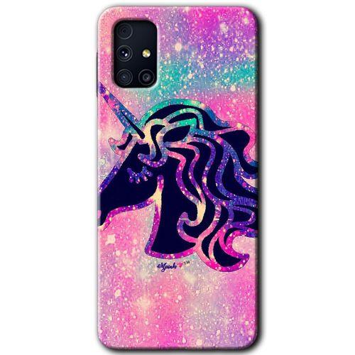Potkal Hediye Fabrikası Samsung Galaxy M31s Kılıf HD Desen Baskılı Arka Kapak - Unicorn Kristal