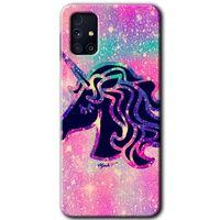 Potkal Hediye Fabrikası Samsung Galaxy M31s Kılıf HD Desen Baskılı Arka Kapak - Unicorn Kristal