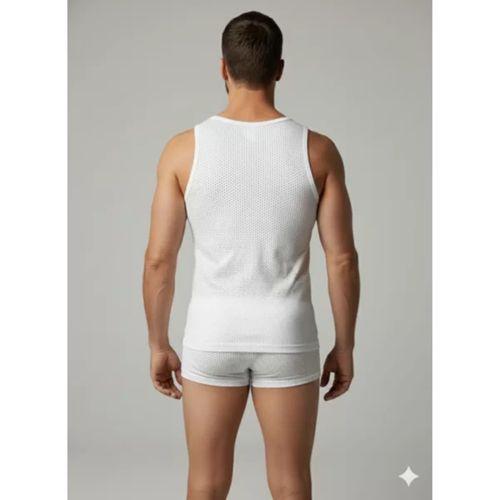 Erkek Beyaz File Tank Top Boxer Takımı