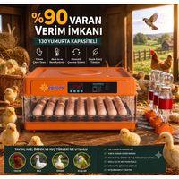 Tam Otomatik Kuluçka Makinesi 130 Yumurta Kapasiteli - Akıllı Isı Ve Nem Kontrollü, Ayarlanabilir Viyol, Otomatik Su Sistemli