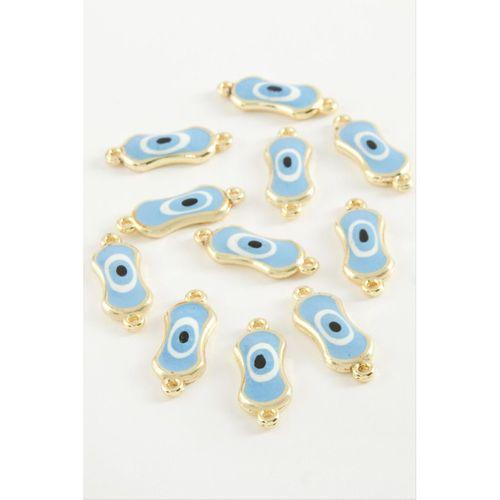 Oval Nazar Çift Kulplu Mineli Bileklik ve Kolye Ucu Aparatı 1 Adet