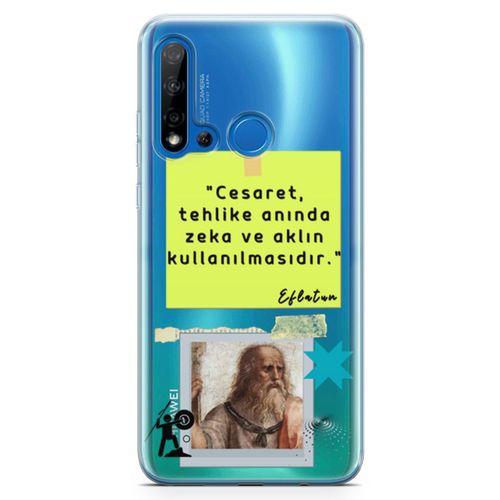 Huawei P20 Lite 2019 Kılıf Caps Eflatun Arka Kapak Koruma Desenli Full Koruyucu