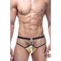 Fantezi Altın Önü Halkalı Seksi Erkek String-tanga