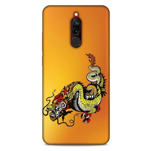 Xiaomi Redmi 8 Kılıf Dragons (28) Arka Kapak Tatoo Sarı Ejderha