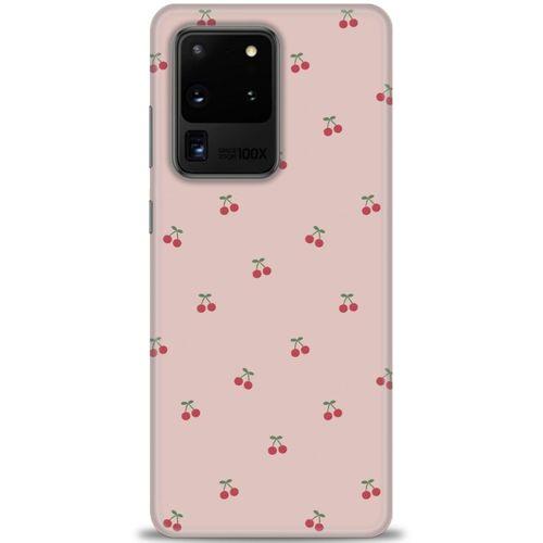 Samsung Galaxy S20 Ultra Kılıf HD Baskılı Kılıf - Kirazlar + Tam Ekran Koruyucu
