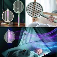 Tenis Raketi Tipi Masaüstü Olabilen Gece Lambalı Sinek Kovucu,öldürücü Raket