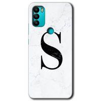 General Mobile GM 21 Plus Kılıf HD Desen Baskılı Arka Kapak - Beyaz Mermer Desenli S Harfi