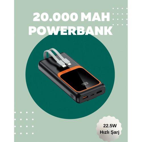 Dijital Ekranlı 20.000 Mah Powerbank | 22.5w Hızlı Şarj + Çoklu Bağlantı Seçeneği
