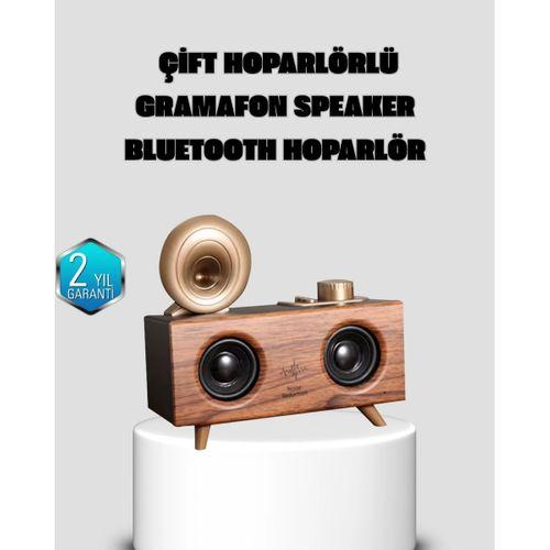 Gramafon Tasarımlı Bluetooth Hoparlör 3d Ses Teknolojili Çok Fonksiyonlu