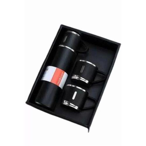 Termos Seti Paslanmaz Çelik 3 Bardaklı Vakumlu Termos Set 500 Ml 12 Saate Kadar Isı Koruma