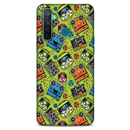 Retro (5) Desen Koruma Kabı Renkli Oppo Realme 5 Pro Kılıf